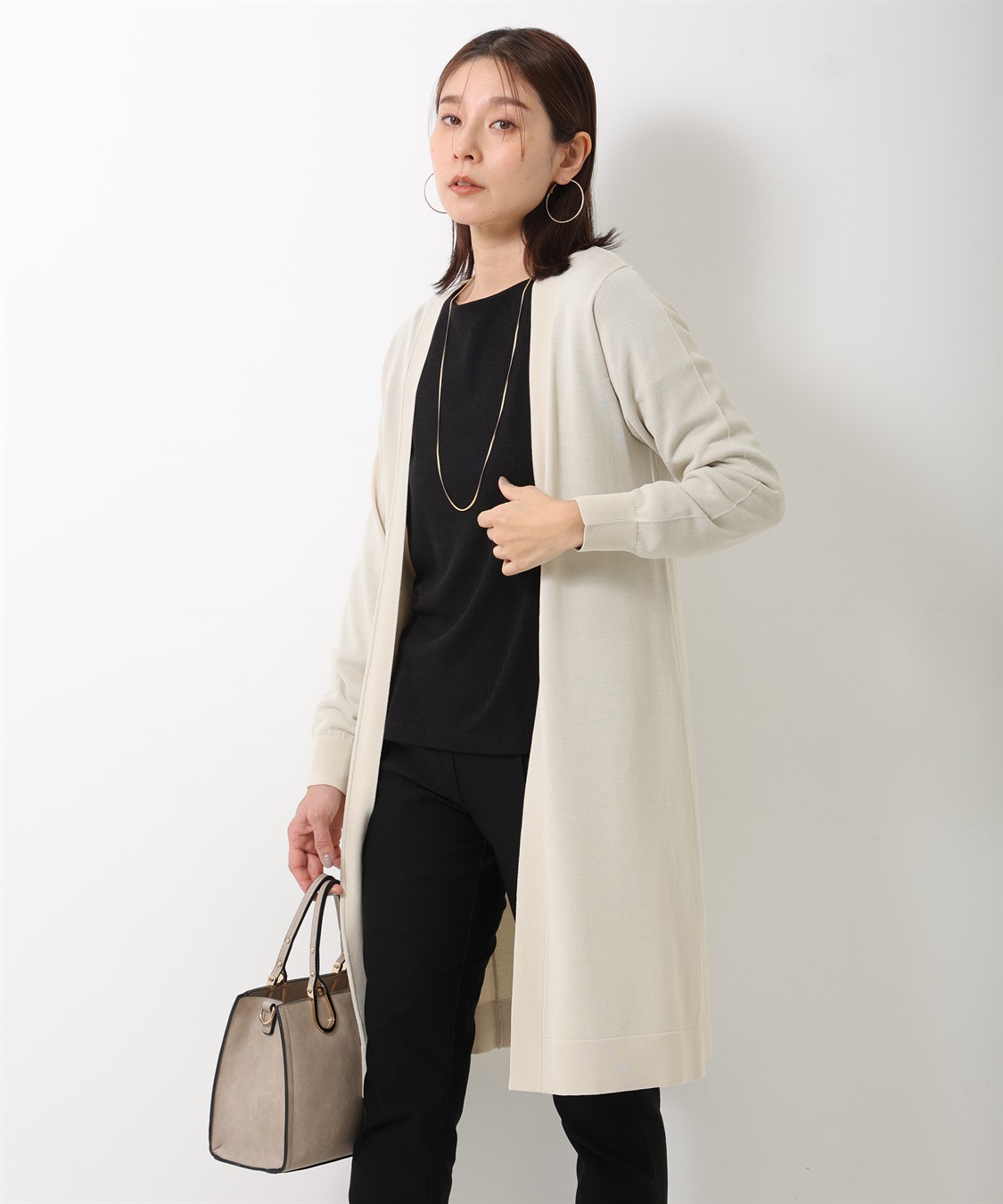 14番手リネン着流しロングカーディガン 14番手リネン着流しロングカーディガン