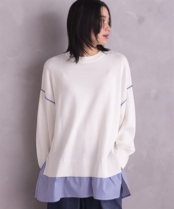 重ね着風プルオーバー(オフ-Ｍ)