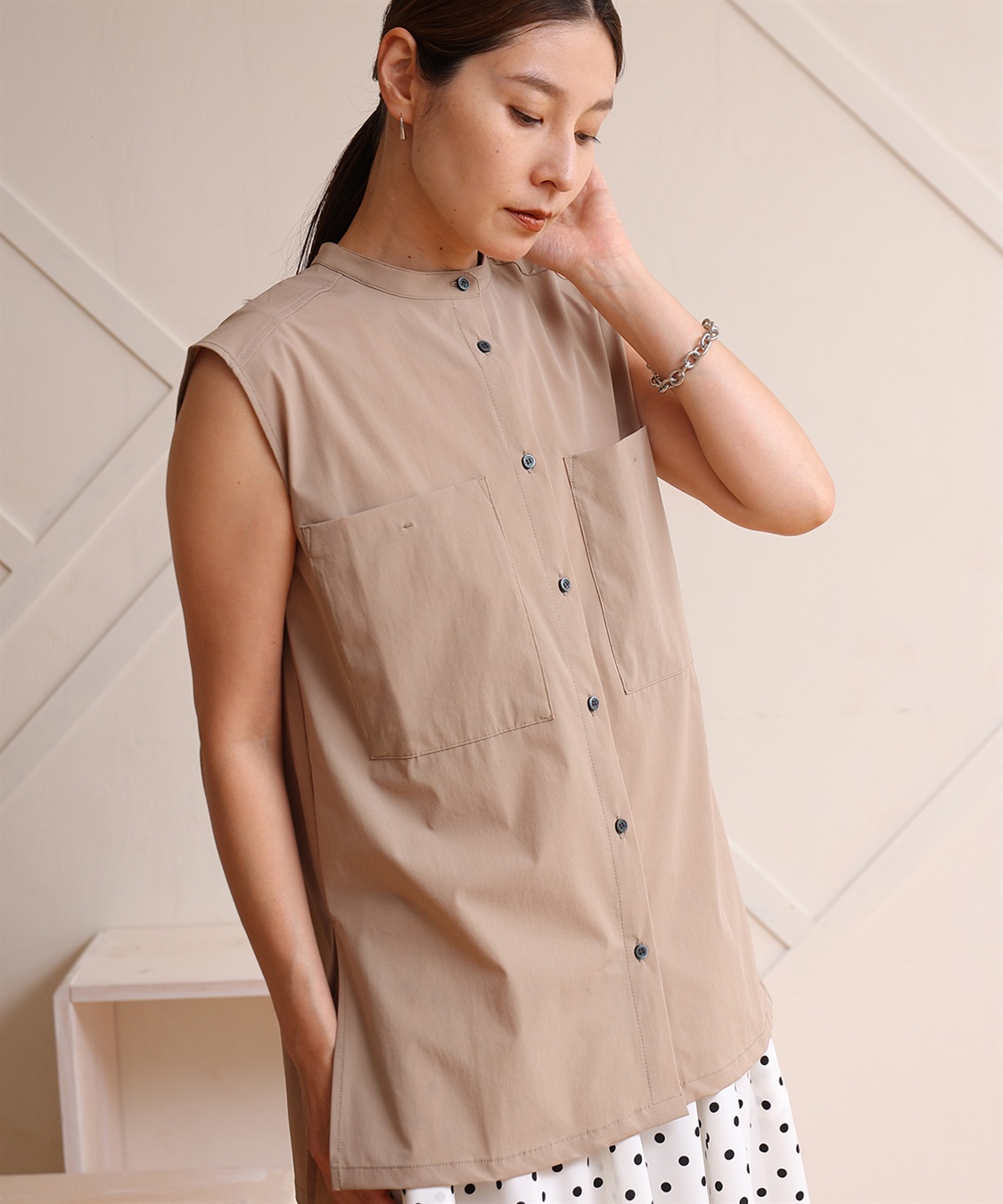 ONE‘S TRUE スリーブレスシャツチュニック_variation_2
