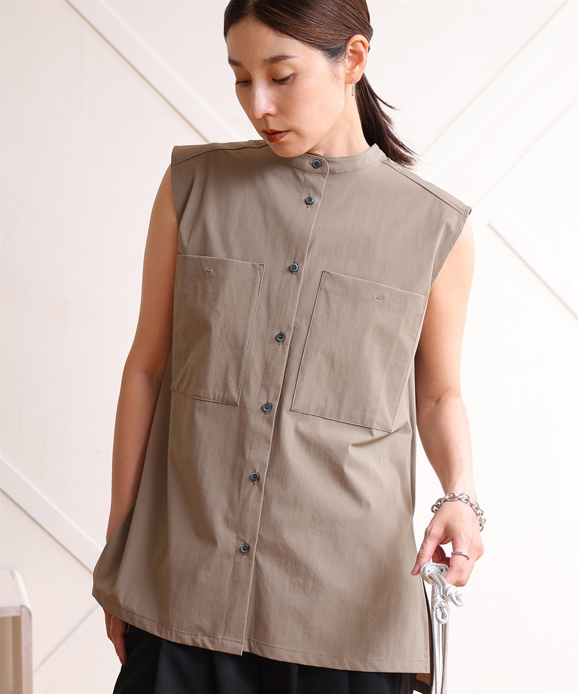 ONE‘S TRUE スリーブレスシャツチュニック_variation_3