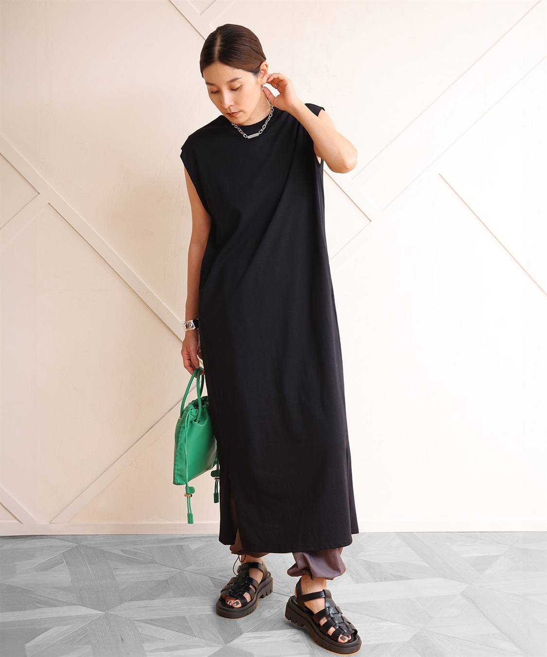 ◆Donna Karan ノースリーブフェイクラップワンピース 送料無料】 ダナキャラン レディース ワンピース トップス DKNY