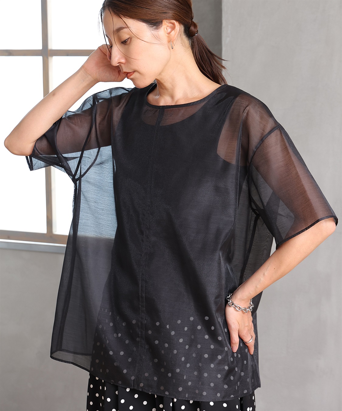 ONE‘S TRUE ハーフスリーブブラウス_variation_1