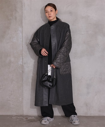 ロングブルゾン(チャコール-Ｍ)