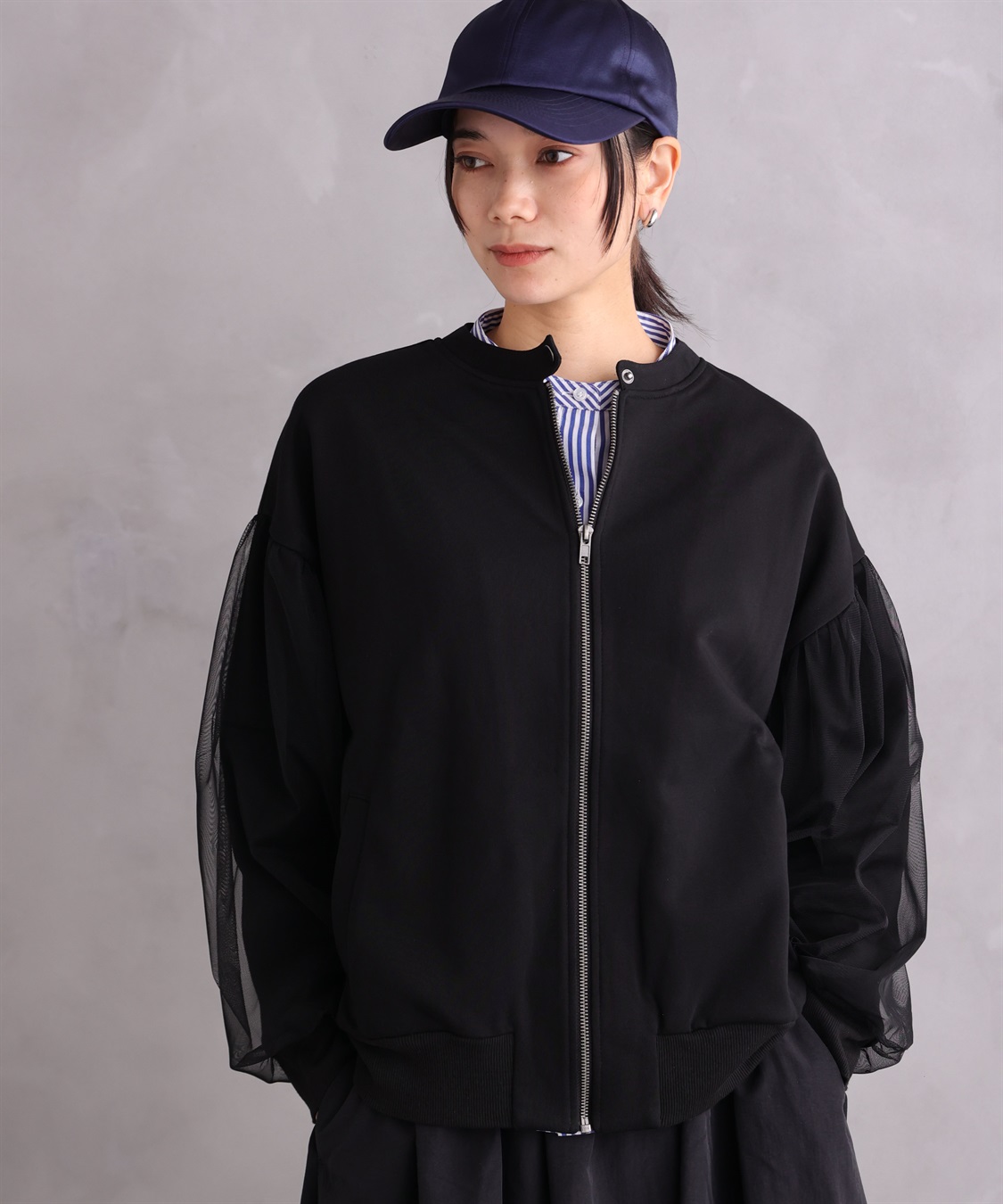 ONE‘S TRUE チュールオーバースリーブブルゾン_main