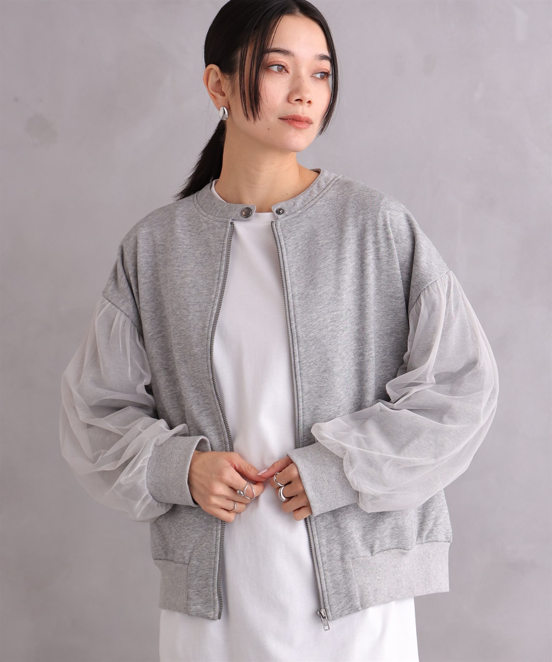 ONE‘S TRUE チュールオーバースリーブブルゾン_variation_1