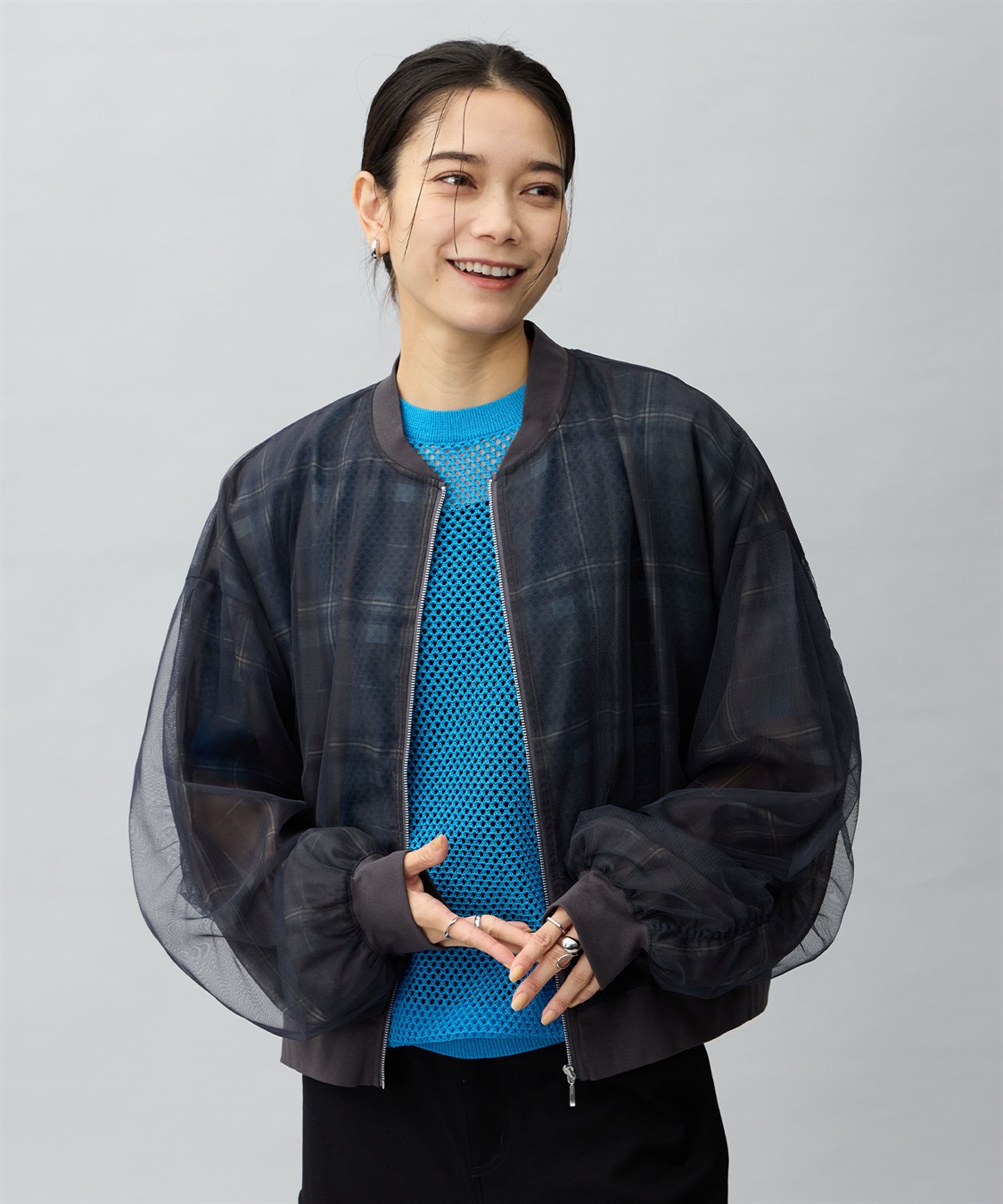 ONE‘S TRUE シアーチェックブルゾン_variation_2