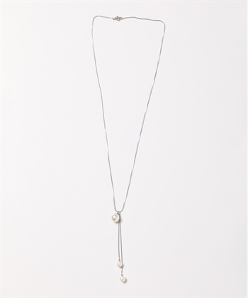 ドロップパールネックレス(銀-フリー)