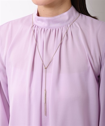 【長さ調節可能】スライダーラリエット風ネックレス(金-フリー)