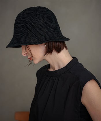 編立てチューリップハット(黒-フリー)