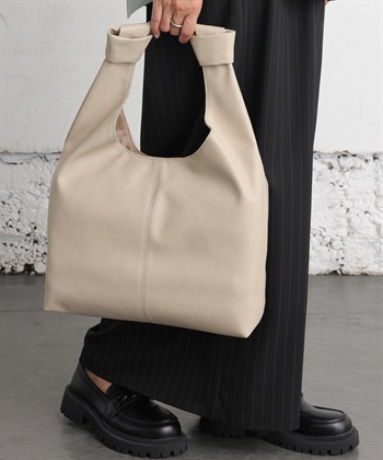 合皮ショルダーBAG(Ｌグレー-フリー)