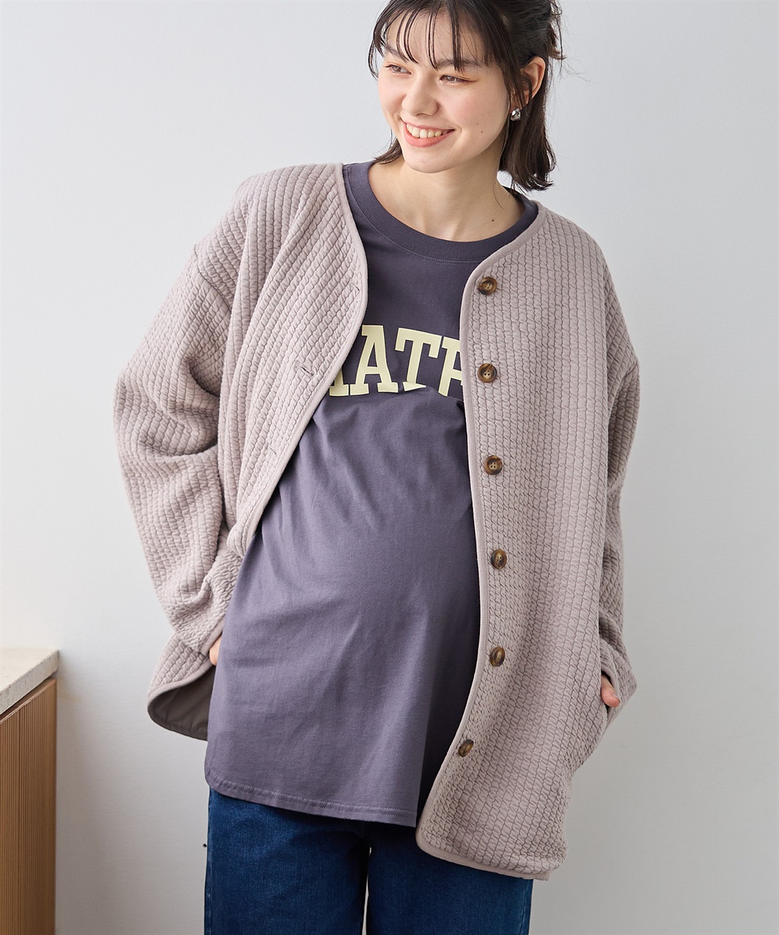 Rosemadame キルトママコート(マタニティ&amp;授乳服）授乳口付き 授乳楽々 妊婦服 産前・産後対応_variation_2