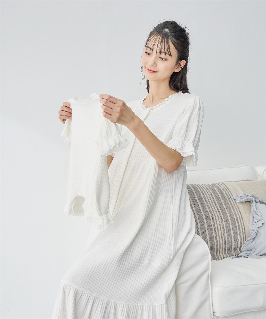 Rosemadame リブ&#215;レース　おそろママパジャマ（半袖）_main