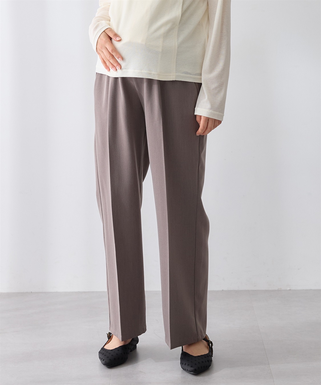 Rosemadame おなかを優しくカバーするストレートパンツ（マタニティ/ 妊婦服）産前・産後対応_main