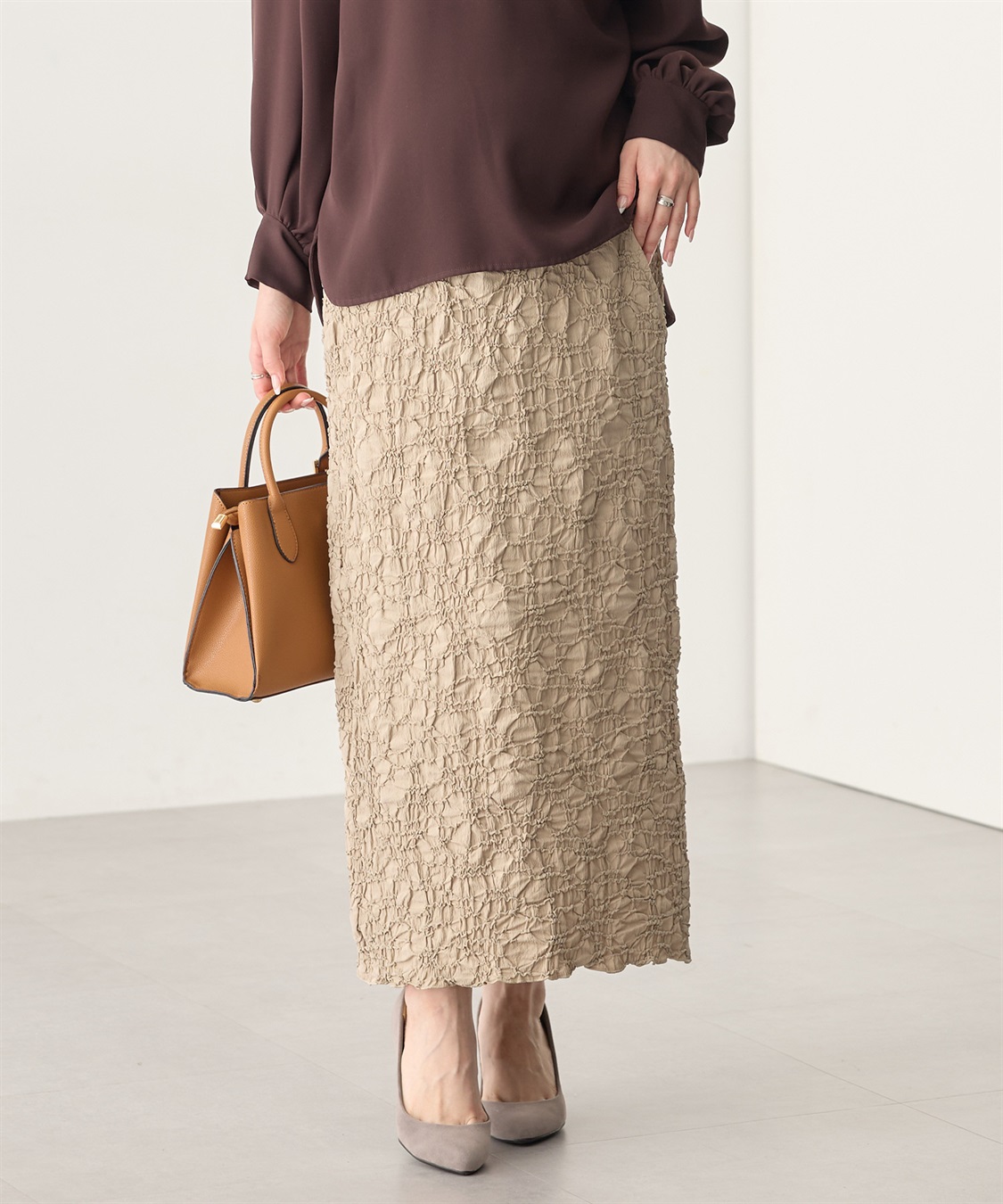 Rosemadame ふくれシャーリングスカート（マタニティ～産後）妊婦服 産前・産後対応_main