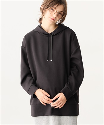 【セットアップ可】ダンボールパーカートップス(マタニティ&授乳服）授乳口付き 授乳楽々 妊婦服 産前・産後対応(ブラック新-Ｍ)
