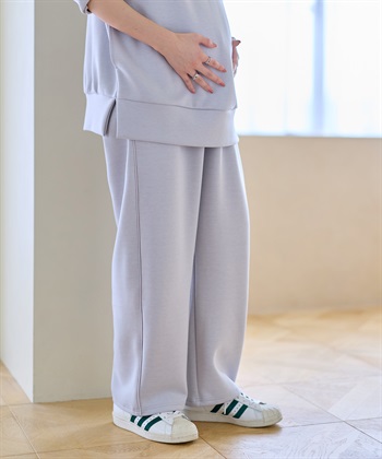 【セットアップ可】ダンボールカーブパンツ（マタニティ～産後）妊婦服 産前・産後対応(グレー-Ｍ)