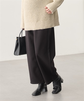 【セットアップ可】ダンボールカーブパンツ（マタニティ～産後）妊婦服 産前・産後対応(ブラック-Ｍ)