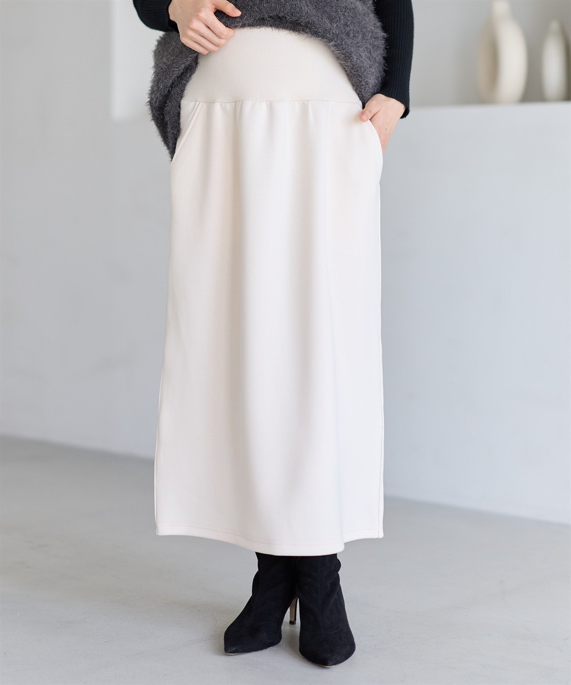 Rosemadame 【セットアップ可】ダンボールナロースカート（マタニティ/ 妊婦服）産前・産後対応）_variation_1
