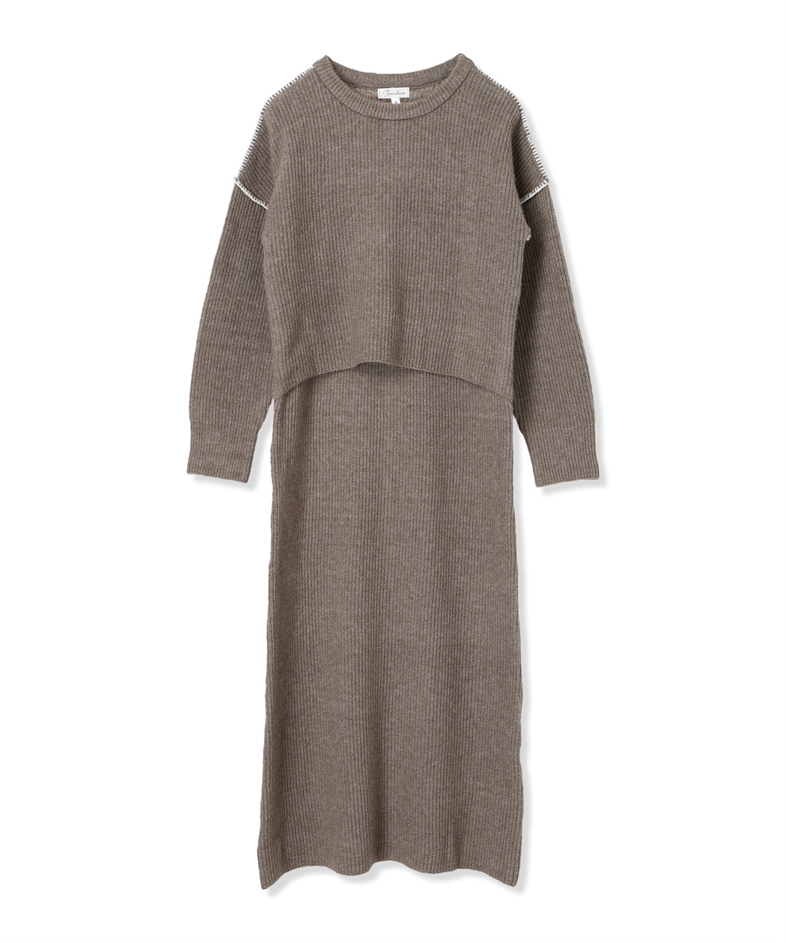 Rosemadame 配色ステッチニットワンピース(マタニティ&amp;授乳服）授乳口付き 授乳楽々 妊婦服 産前・産後対応_variation_2