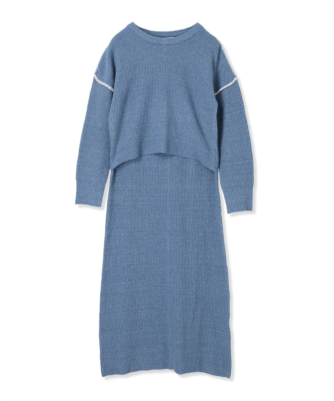 Rosemadame 配色ステッチニットワンピース(マタニティ&amp;授乳服）授乳口付き 授乳楽々 妊婦服 産前・産後対応_variation_3