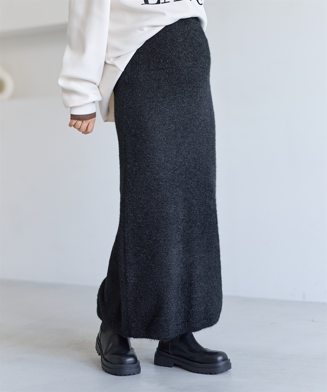 Rosemadame 微シャギーニットスカート（マタニティ～産後）妊婦服 産前・産後対応_variation_3