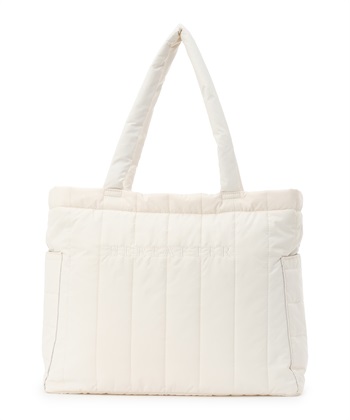 キルティングロゴトート/マザーズバッグ(アイボリー-FREE)