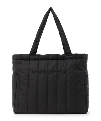 キルティングロゴトート/マザーズバッグ(ブラック-FREE)