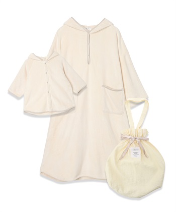 Rosemadame 親子バスローブ３点セット マタニティ バスローブ セット 親子 ギフト プレゼント 出産祝い トート付き 出産準備 ベビー バスローブワンピ お風呂 入浴 ペアルック バスタイム 男の子 女の子 バス_variationthumb_1