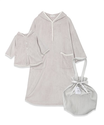 Rosemadame 親子バスローブ３点セット マタニティ バスローブ セット 親子 ギフト プレゼント 出産祝い トート付き 出産準備 ベビー バスローブワンピ お風呂 入浴 ペアルック バスタイム 男の子 女の子 バス_variationthumb_2