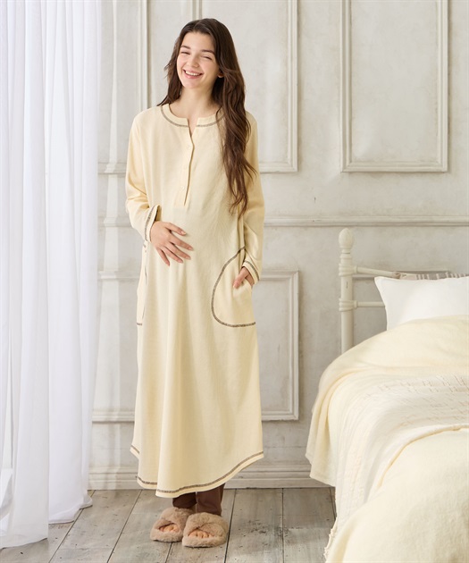 シャーリング ジャガードネグリジェ/ ワンピースパジャマ(産前・産後