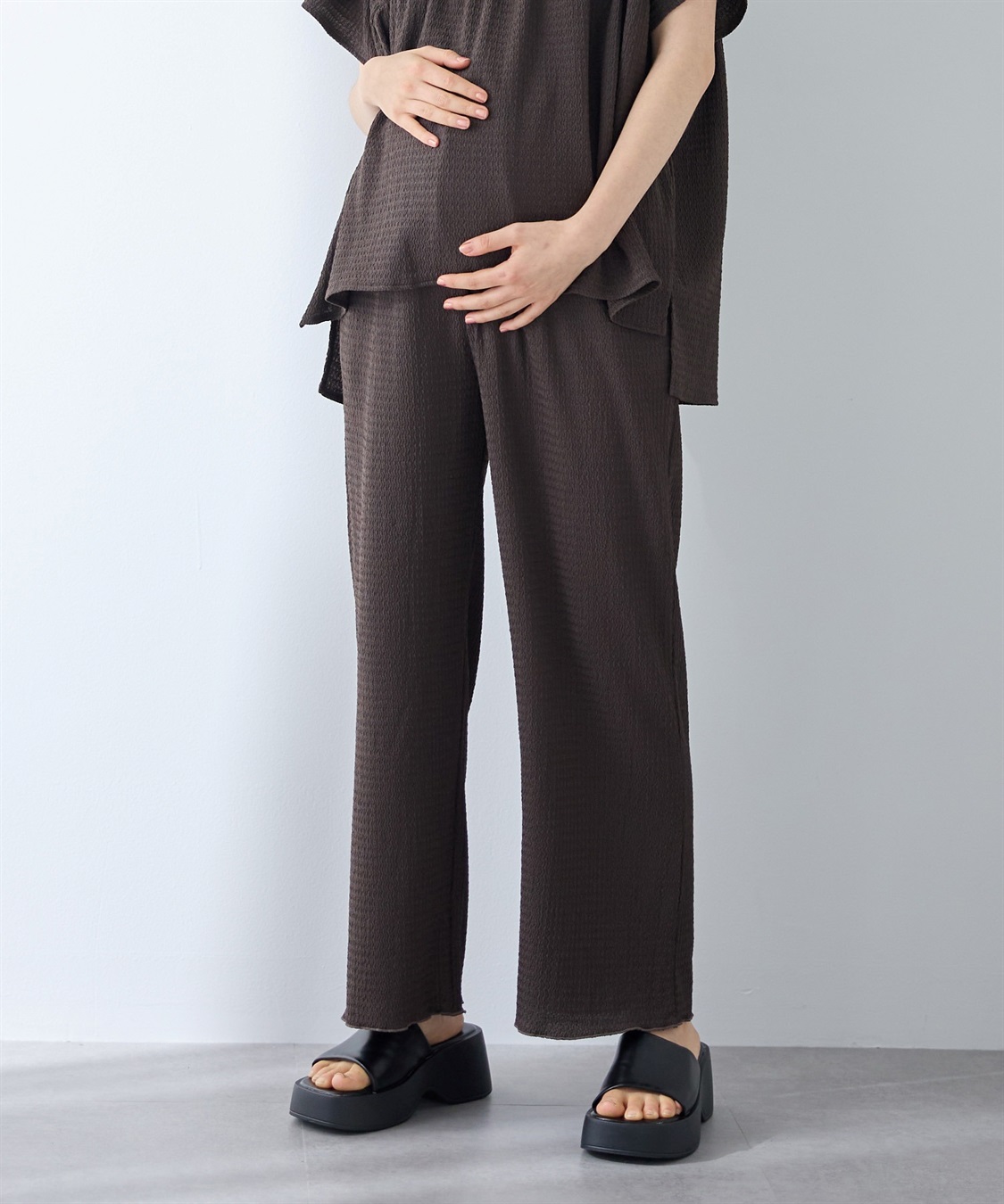 Rosemadame ゆったりカットジャガードパンツ（マタニティ～産後）妊婦服 産前・産後対応_main