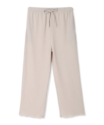 ゆったりカットジャガードパンツ（マタニティ～産後）妊婦服 産前・産後対応(オフベージュ-Ｍ)