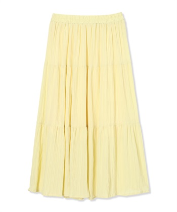 ドビー楊柳ティアードスカート（マタニティ/ 妊婦服）産前・産後対応(イエロー-Ｍ)