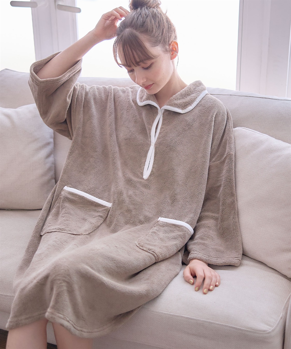 Rosemadame バスローブワンピース/ガウン(マタニティ/授乳服）授乳口付き 授乳楽々 妊婦服 産前・産後対応)_variation_1