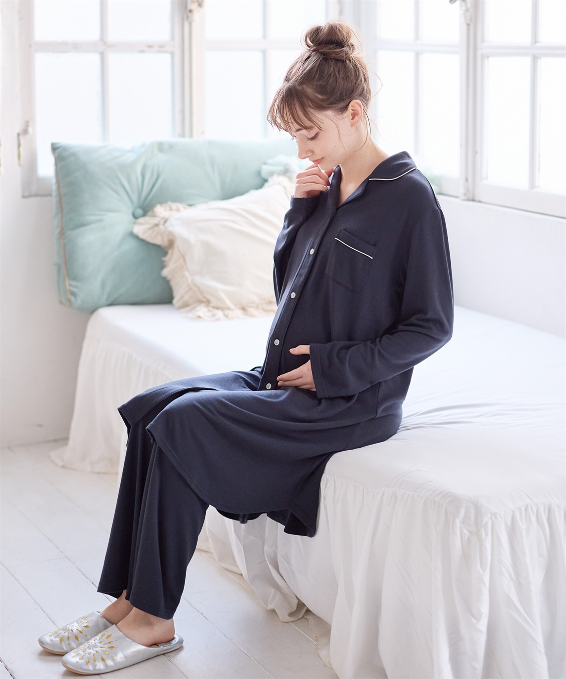 Rosemadame 【セット】やわらかレーヨン天竺パジャマ/ルームウェア（マタニティ/授乳服）授乳楽々 妊婦服 産前・産後対応_variation_3