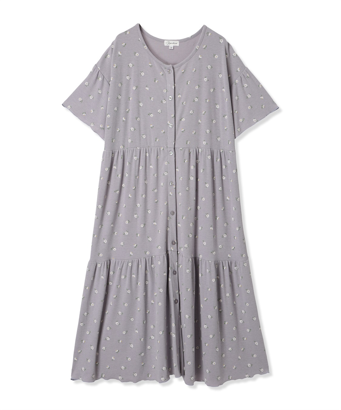 Rosemadame テレコ小花柄ティアードネグリジェ/ ワンピースパジャマ(産前・産後対応 マタニティ＆授乳服 ルームウェア)_variation_3