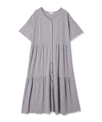 Rosemadame テレコ小花柄ティアードネグリジェ/ ワンピースパジャマ(産前・産後対応 マタニティ＆授乳服 ルームウェア)_variationthumb_3