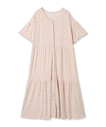 Rosemadame テレコ小花柄ティアードネグリジェ/ ワンピースパジャマ(産前・産後対応 マタニティ＆授乳服 ルームウェア)_variationthumb_2