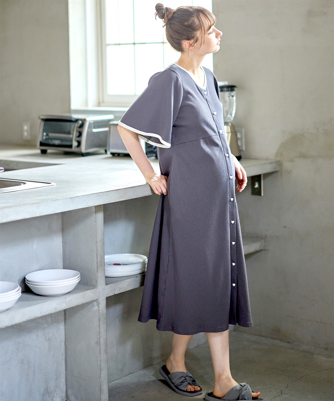 Rosemadame テレコバイカラーネグリジェ/パジャマ/ルームウェア_variation_1