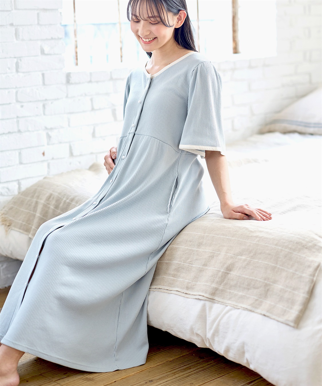 Rosemadame テレコバイカラーネグリジェ/パジャマ/ルームウェア_variation_2