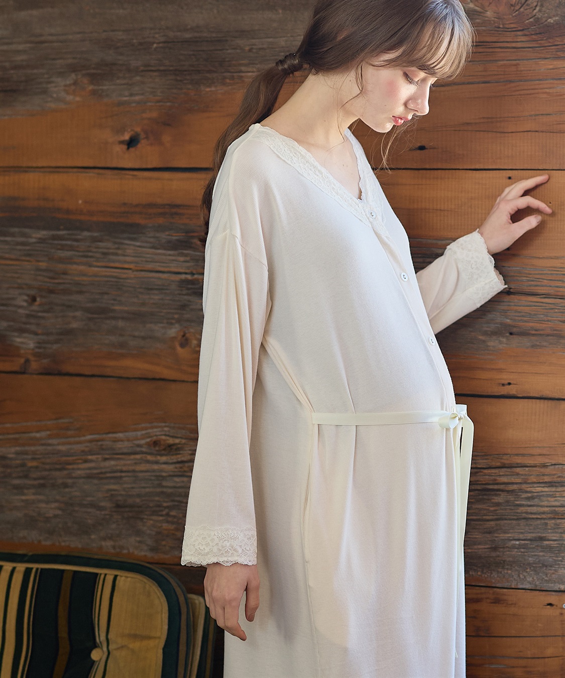 Rosemadame レース使いネグリジェ/ パジャマ(産前・産後対応 マタニティ＆授乳服 ルームウェア)_variation_1