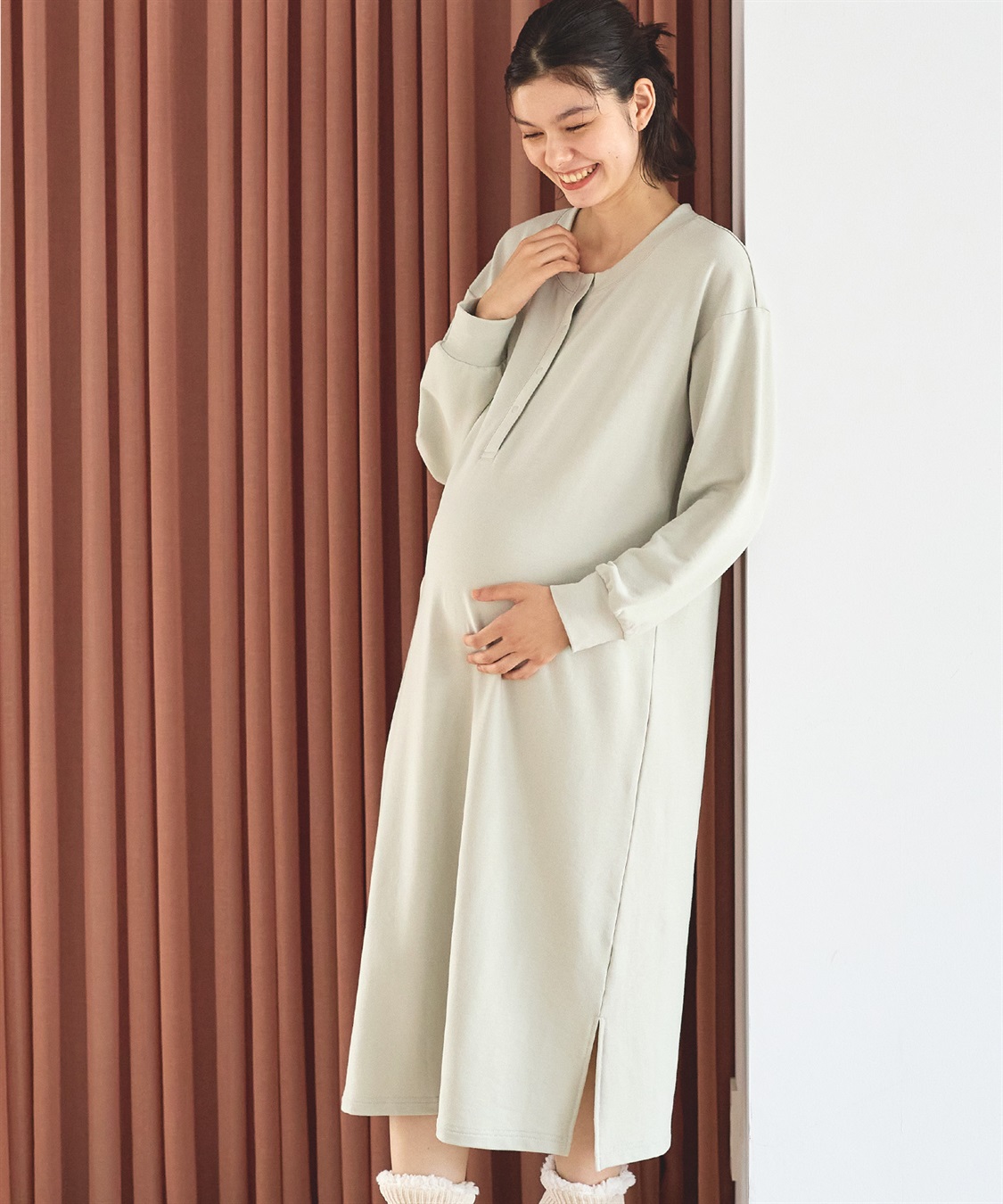 Rosemadame ストレッチバッグロゴルームワンピース/パジャマ/ルームウェア（マタニティ/授乳服）授乳楽々 妊婦服 産前・産後対応_variation_2