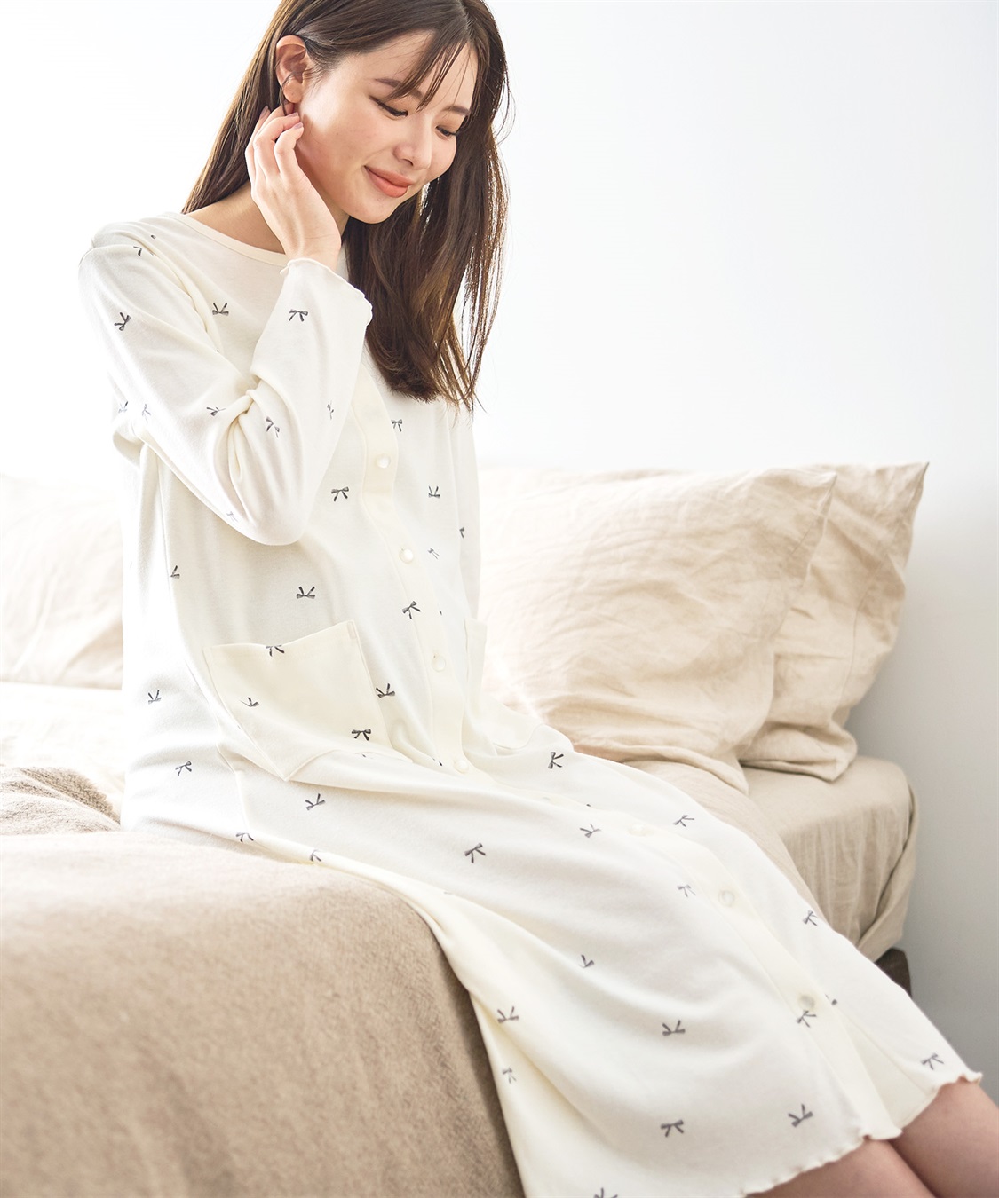 Rosemadame T/Cスムースリボン柄ネグリジェ_variation_1