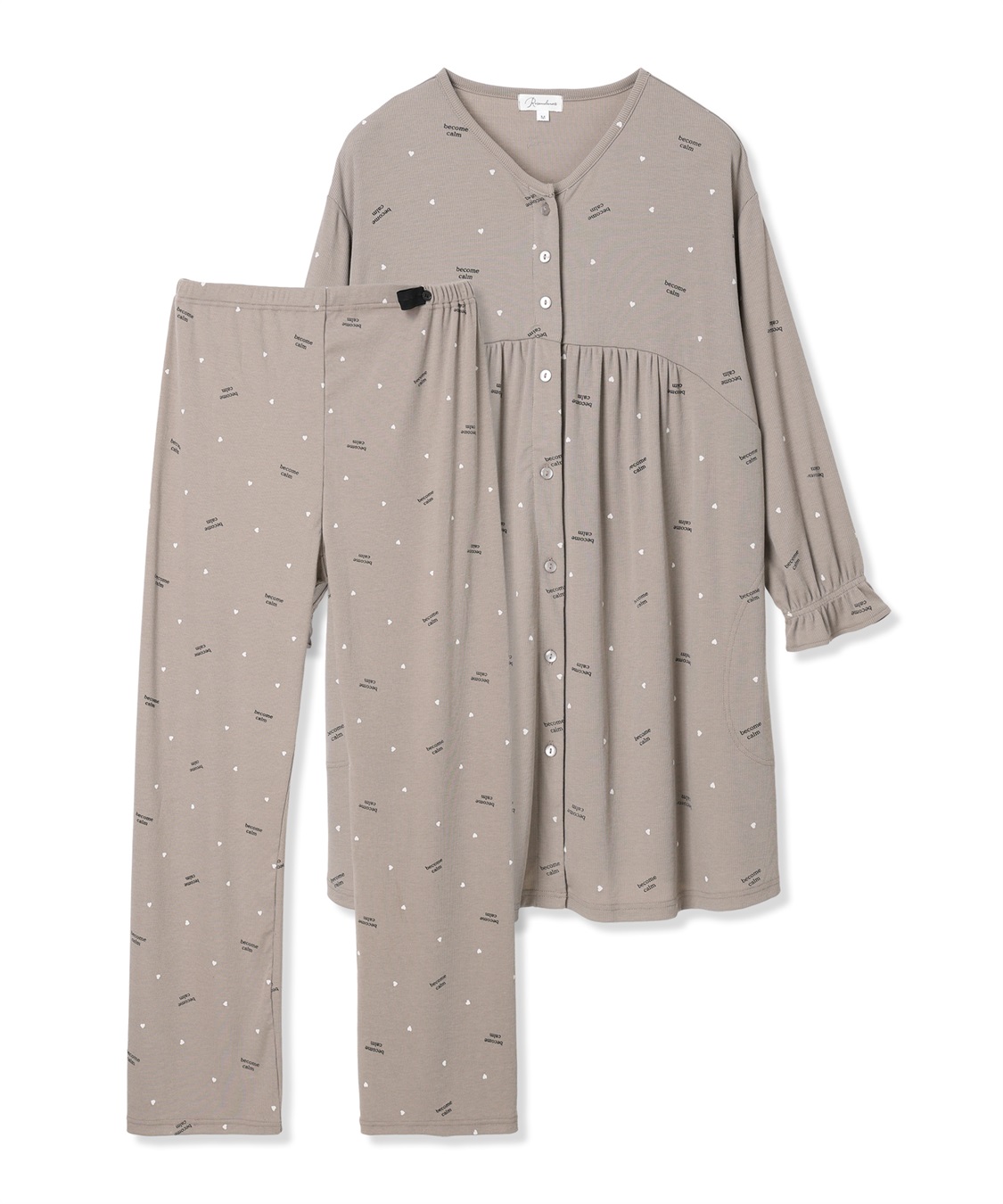 Rosemadame ストレッチリブ　ロゴハートパジャマ(産前・産後対応 マタニティ＆授乳服 ルームウェア 上下セット)_variation_3