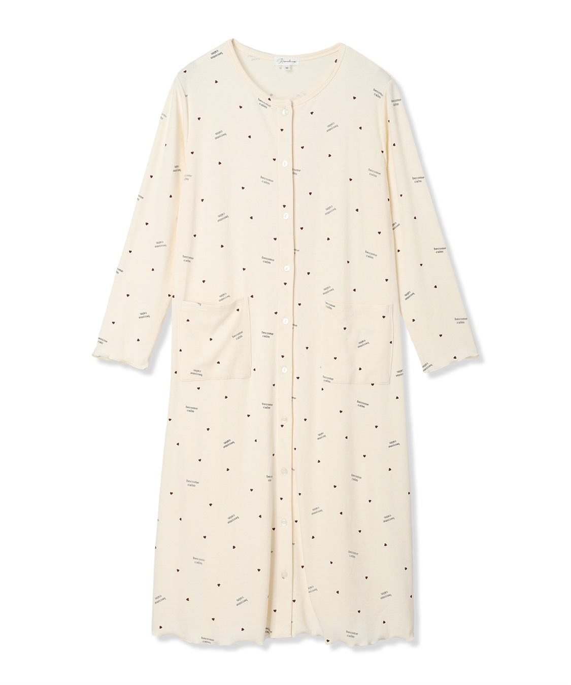 Rosemadame ストレッチリブ　ロゴハートネグリジェ/ ワンピースパジャマ(産前・産後対応 マタニティ＆授乳服 ルームウェア)_variation_1