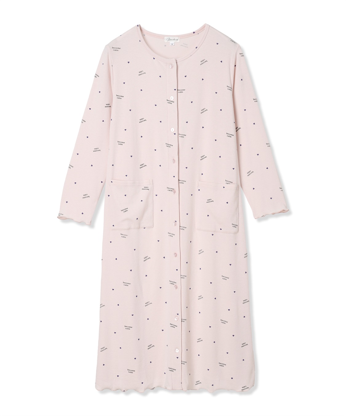 Rosemadame ストレッチリブ　ロゴハートネグリジェ/ ワンピースパジャマ(産前・産後対応 マタニティ＆授乳服 ルームウェア)_variation_2