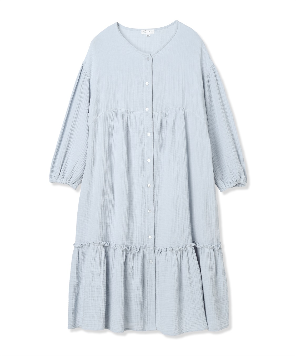 Rosemadame 【親子ペア可】綿100％ ダブルガーゼボリューム袖ネグリジェ/ ワンピースパジャマ(産前・産後対応 マタニティ＆授乳服 ルームウェア)_variation_5