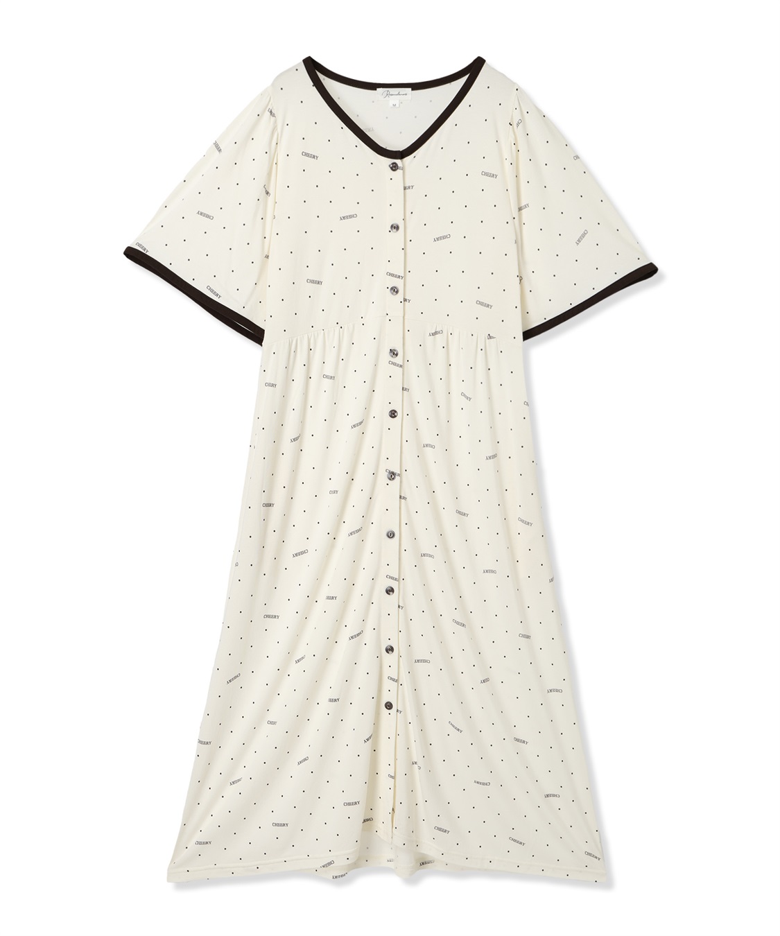 Rosemadame 【接触冷感】ドット柄ネグリジェ/ ワンピースパジャマ(産前・産後対応 マタニティ＆授乳服 ルームウェア)_variation_1