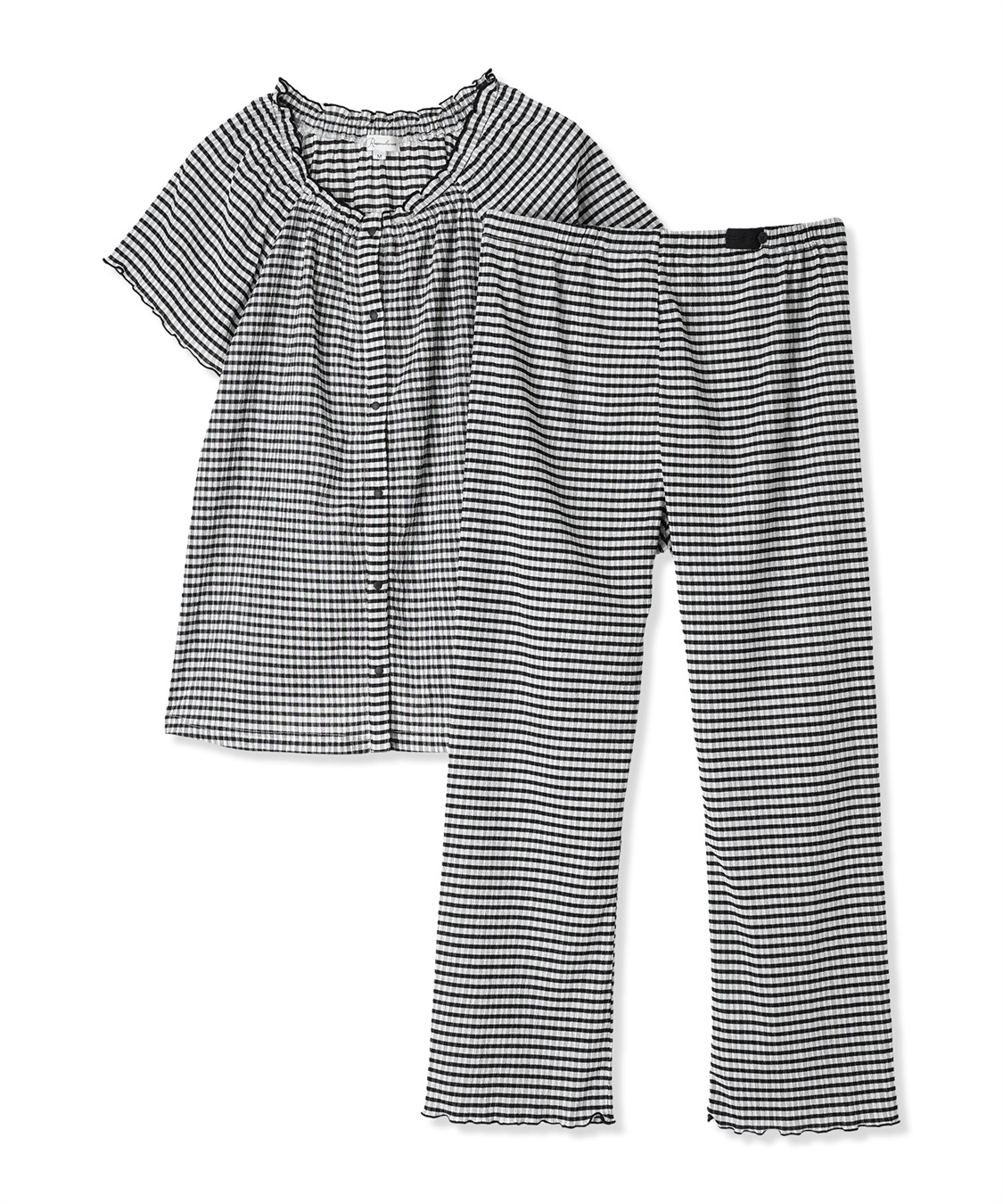 Rosemadame シャーリング ジャガードパジャマ(産前・産後対応 マタニティ＆授乳服 ルームウェア 上下セット)_variation_3