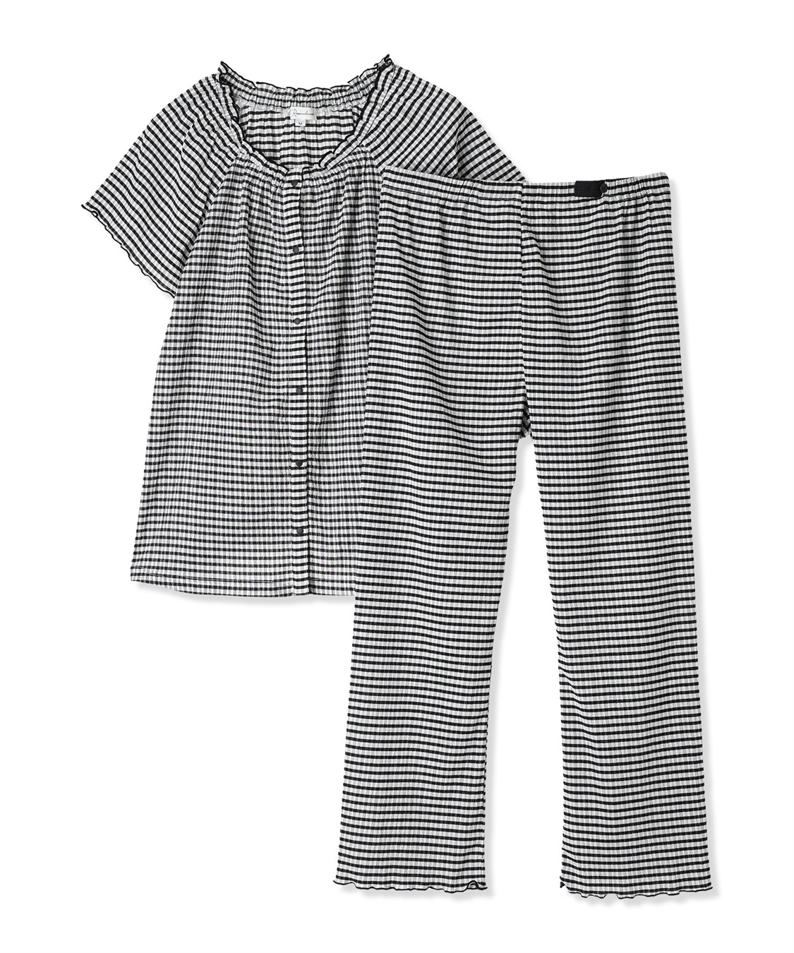 Rosemadame シャーリング ジャガードパジャマ(産前・産後対応 マタニティ＆授乳服 ルームウェア 上下セット)_variation_3